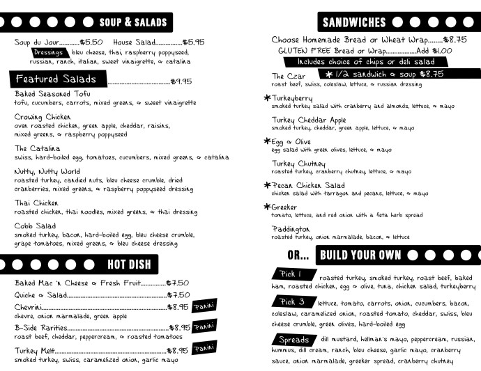 new menu inside