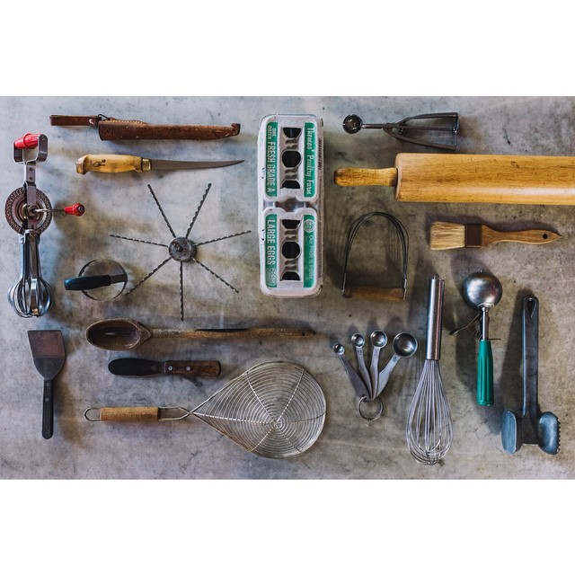 "Vintage Tools of the Trade" @samanthascafe #kitchentools #realfood #glensfalls #eatlocal #foodphotography @pjnphotography